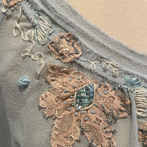 Rebecca Taylor Puff Sleeve Silk Blouse with tie Size 6 - Picture 5 of 16